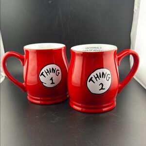 Universal’s Island of Adventures Red Thing 1 & Thing 2 Mugs